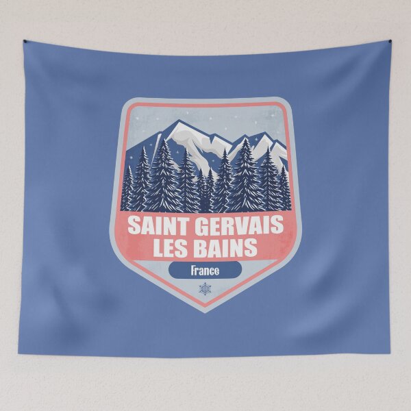 Item preview, Saint Gervais France – Snowy Mountain Winter Badge designed and sold by CynthiaGraphics.