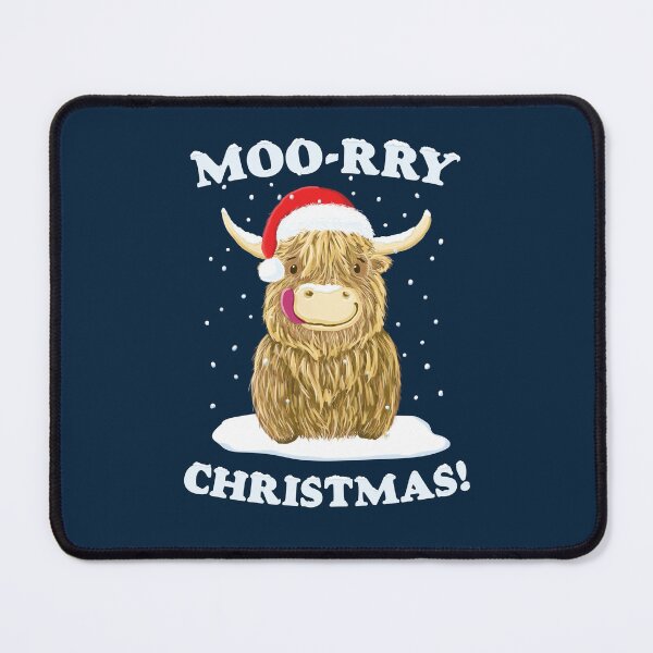 Item preview, Moo-rry Christmas Scottish Highland Cow designed and sold by brodyquixote.