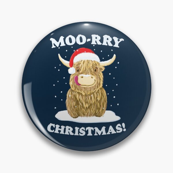 Item preview, Moo-rry Christmas Scottish Highland Cow designed and sold by brodyquixote.