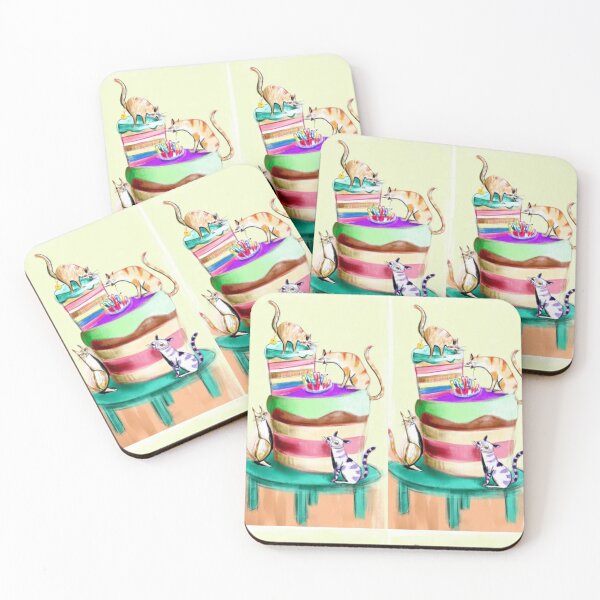 Item preview, Playful Cat Birthday – Artistic Illustration designed and sold by TreatLLC.