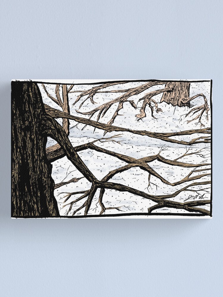 Alternate view of Tree Branches in a Snowscape Canvas Print