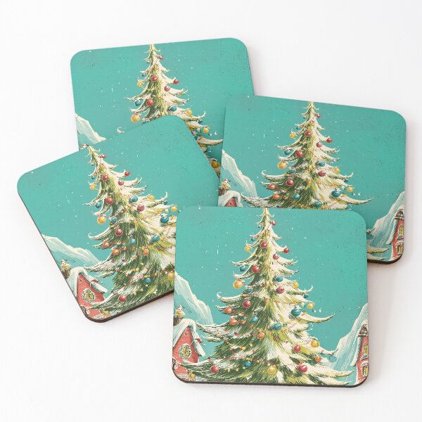 Item preview, Snow Kissed Village Christmas Tree Glowing Between Two Winter Cottages Digital AI Art designed and sold by OlfactoART Studio.
