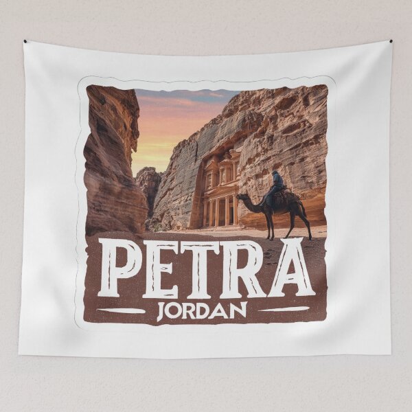 Item preview, Petra Jordan Camel Rider Sticker Ancient Desert Treasury Vintage Travel designed and sold by Blurbean.