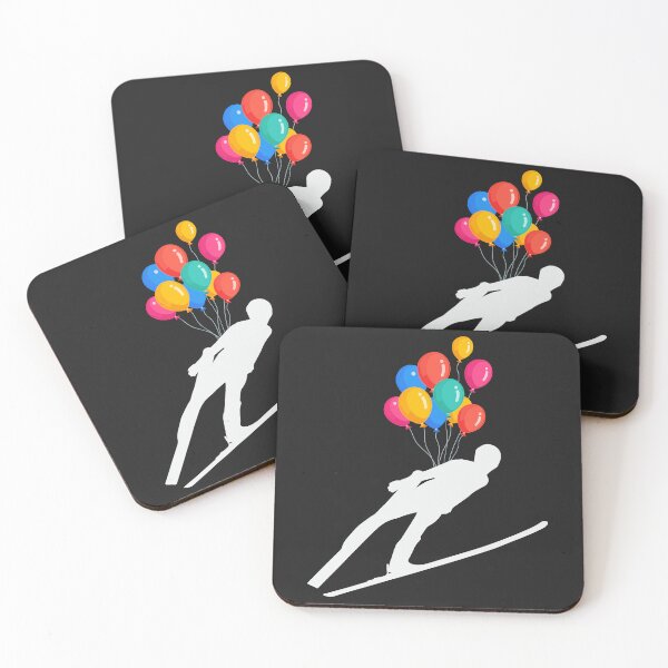 Item preview, Ski Jumper with Balloons | Funny Ski Jumping designed and sold by Anniko Art Studio.
