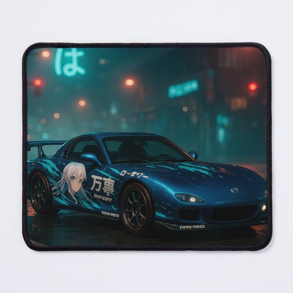 Item preview, Itasha RX-7 – Anime JDM Night Drive Neon Rain Art Poster designed and sold by leen12 Art Designs Prints.