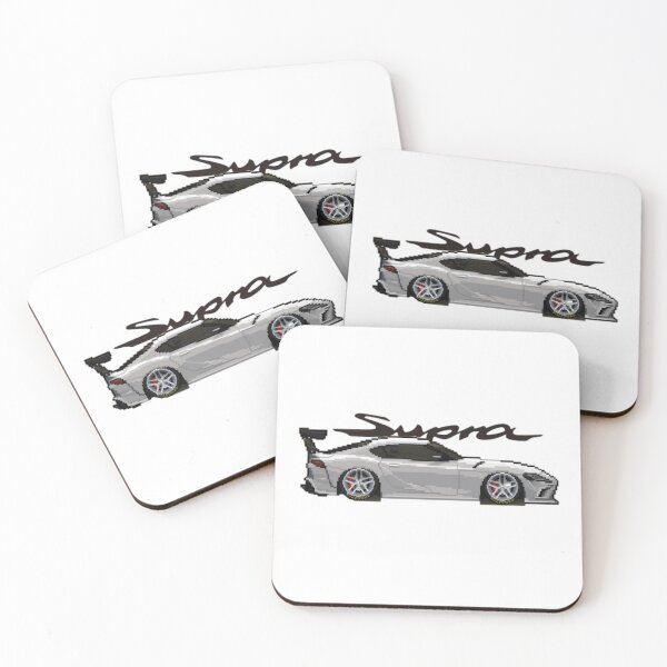 Item preview, White Toyota Supra GR A90 - Retro Pixel Art JDM designed and sold by GEARSHIFT GRAPHICS.