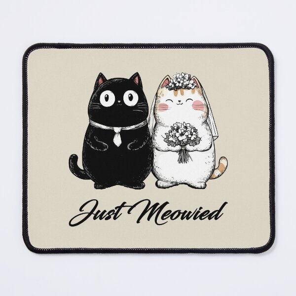 Item preview, Romantic Wedding Cats, Bridal Cat Love, Just Meowied designed and sold by OrenjiArtShop.
