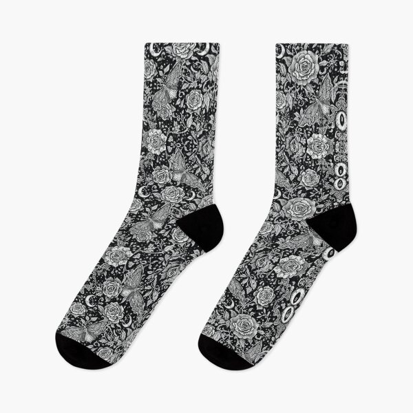 Item preview, Mystical Gothic Pattern – Seamless Dark Line Art Design designed and sold by Roberta Calabrese.