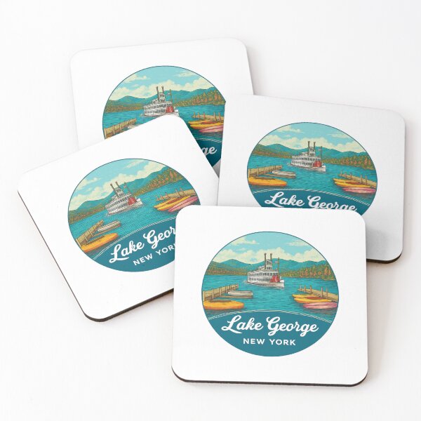 Item preview,  Lake George New York Vintage Steamboat Adirondack Mountains Travel Poster designed and sold by Blurbean.