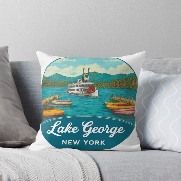 Item preview,  Lake George New York Vintage Steamboat Adirondack Mountains Travel Poster designed and sold by Blurbean.