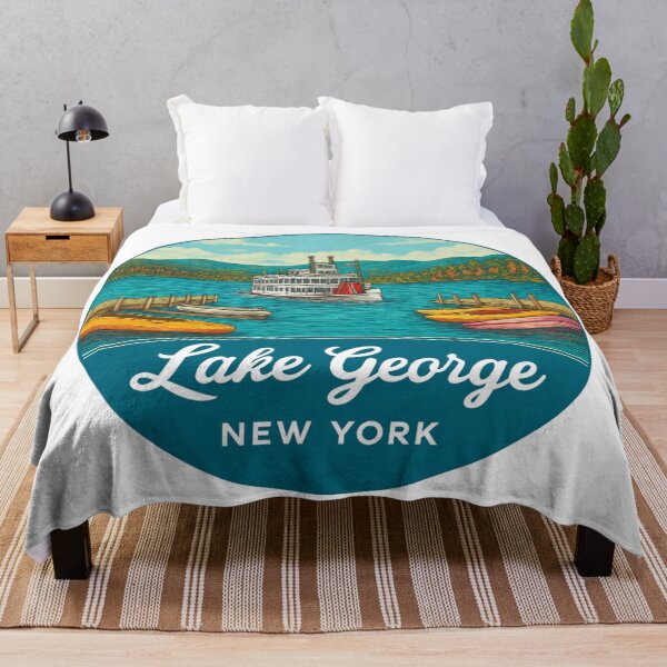 Item preview,  Lake George New York Vintage Steamboat Adirondack Mountains Travel Poster designed and sold by Blurbean.