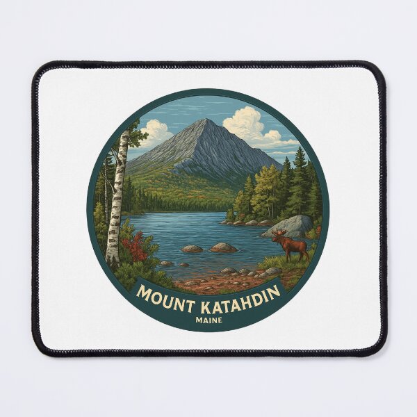 Item preview, Mount Katahdin Maine Appalachian Trail Moose Wilderness Vintage Poster designed and sold by Blurbean.