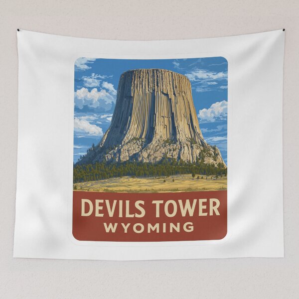 Item preview, Devils Tower Wyoming National Monument Volcanic Rock Climbing Vintage designed and sold by Blurbean.