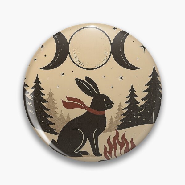 Item preview, Merry Yule – Triple Moon Hearth Hare (Mid-Century Occult Deco Card) designed and sold by ArizonaWitches™ .