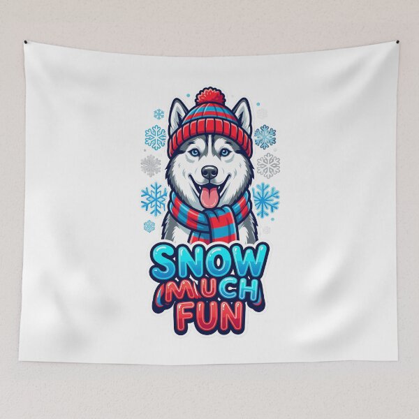 Item preview, SNOW MUCH FUN Cute Winter Husky designed and sold by Quillway.