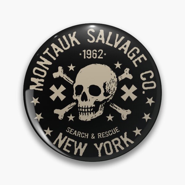 Item preview, Montauk Salvage Co New York Skull T-Shirt 2 designed and sold by TheKellyNickels.