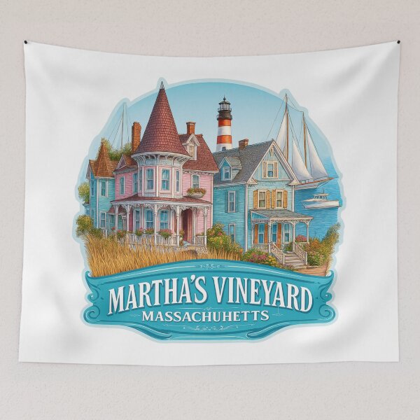 Item preview, Martha's Vineyard Massachusetts Victorian Houses Lighthouse New England designed and sold by Blurbean.
