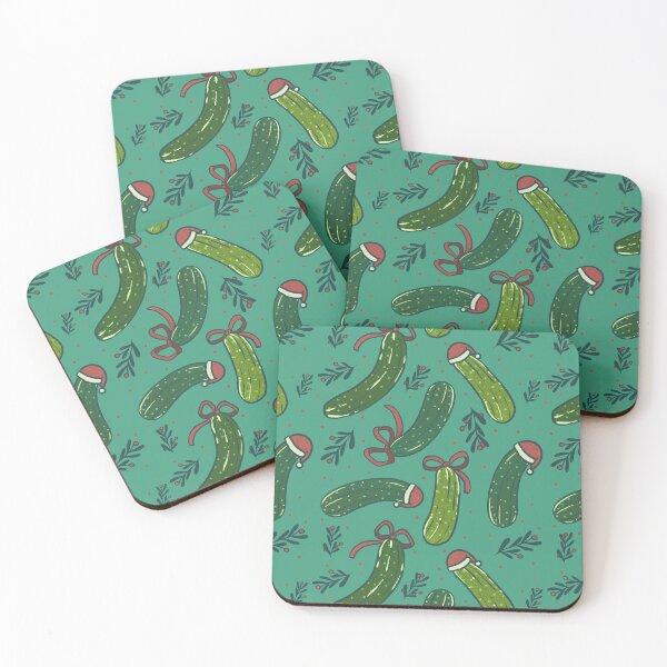 Item preview, Festive Christmas Pickle Pattern, Dark Green designed and sold by tanyadraws.