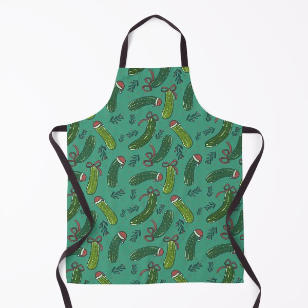 Aperçu de l'œuvre Motif de cornichons festifs de Noël, vert foncé créée et vendue par tanyadraws.