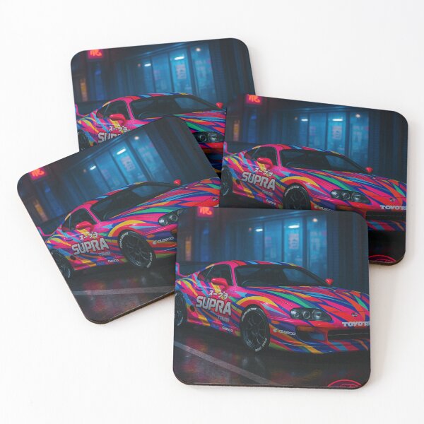 Item preview, Neon Wrap Supra – Full Custom Toyota MK4 JDM Night Art designed and sold by leen12 Art Designs Prints.