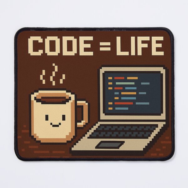 Item preview, Retro Pixel Coffee Break – Programmer Life Art designed and sold by PrintByte.