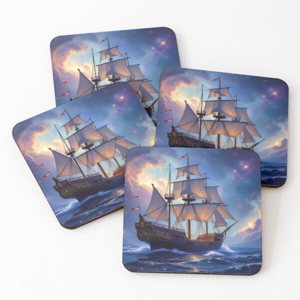 Item preview, Majestic Sailing Ship at Sunset – Romance, adventure & golden light on the open sea designed and sold by FotoworldEdel.