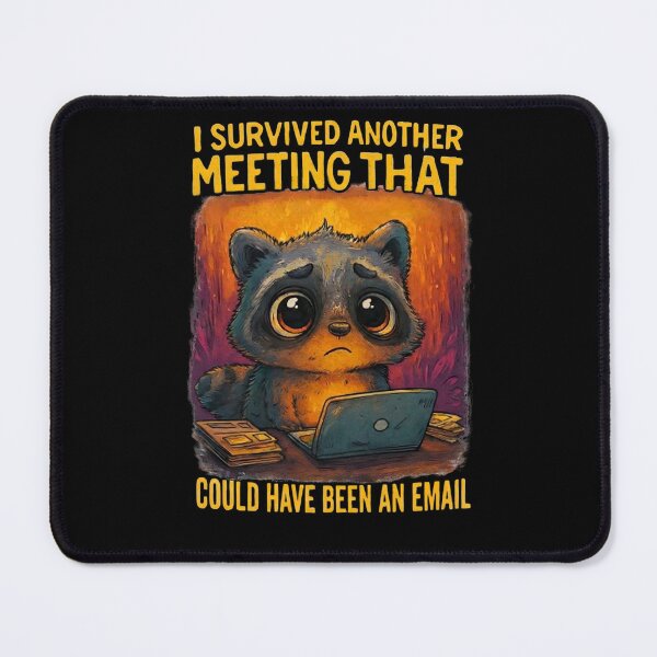 Item preview, Survived Another Meeting – Cute Raccoon Office Humor Design for Work, Burnout & Corporate Meme Gifts designed and sold by AtotheTwoDesign.