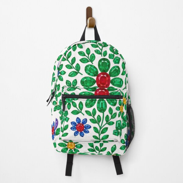 Item preview, Gemstone Flower with Emerald Leaves Pattern designed and sold by DigitalGemArt.