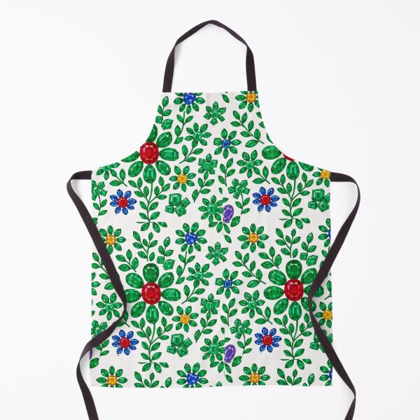 Item preview, Gemstone Flower with Emerald Leaves Pattern designed and sold by DigitalGemArt.