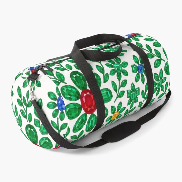 Item preview, Gemstone Flower with Emerald Leaves Pattern designed and sold by DigitalGemArt.