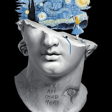 Artwork thumbnail, Alice In Starry Night Surreal Bust Design by HauteTrend