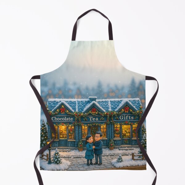 Item preview, A Sweet Moment in the Christmas Village | Navy Christmas Miniature with Chocolate Tea Gifts Shopfront designed and sold by Little-Worlds.