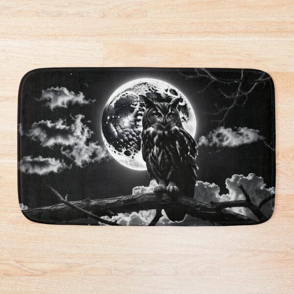 Item preview, Gothic Moon Owl – Dark Noir Realistic Owl Artwork designed and sold by Visualynx.