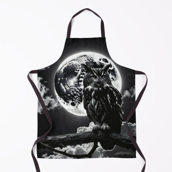 Item preview, Gothic Moon Owl – Dark Noir Realistic Owl Artwork designed and sold by Visualynx.
