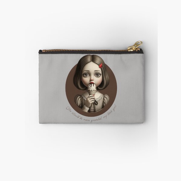 Item preview, Gothic Doll Eating Ice Cream - Surreal Vintage Illustration designed and sold by KiwiRider.