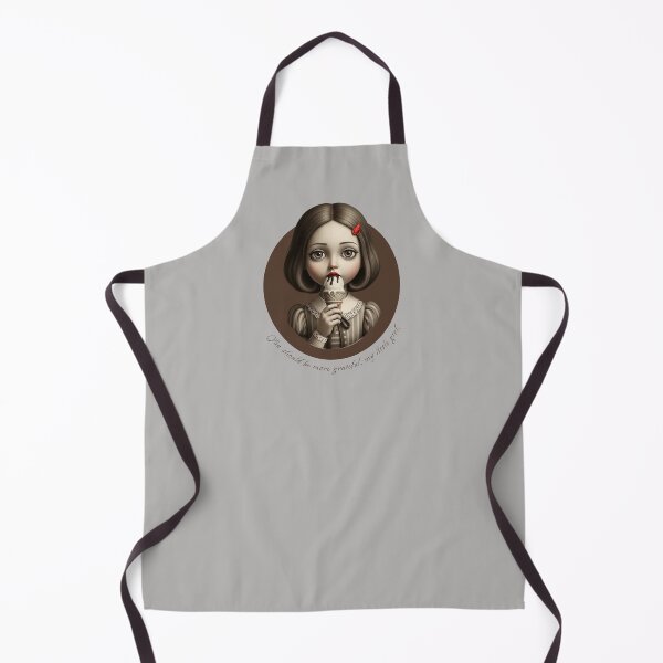 Item preview, Gothic Doll Eating Ice Cream - Surreal Vintage Illustration designed and sold by KiwiRider.