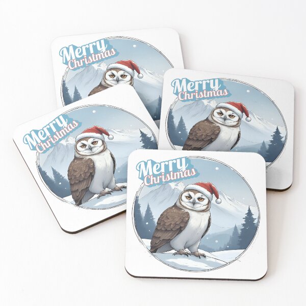 Item preview, Christmas Snowy Owl – Elegant Winter Mountain Wildlife Art designed and sold by MiszungART.