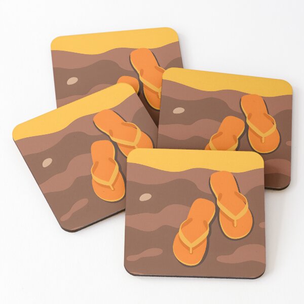 Item preview, Orange Beach Flip-Flops – Minimalist Summer Art designed and sold by InNyutLab.