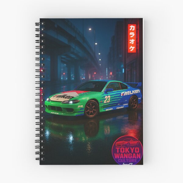 Item preview, Falken Silvia S15 – Iconic Drift Livery JDM Night Art Print designed and sold by leen12 Art Designs Prints.