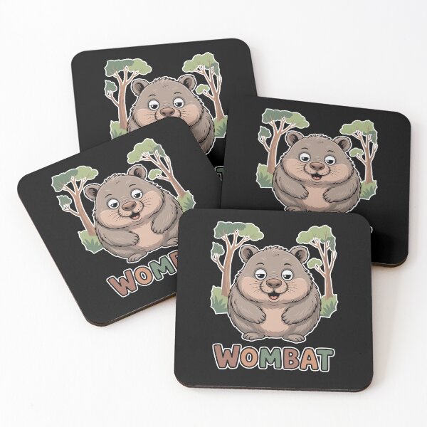 Item preview, Cute Chubby Wombat Cartoon Forest Friend designed and sold by RedCircleArt.