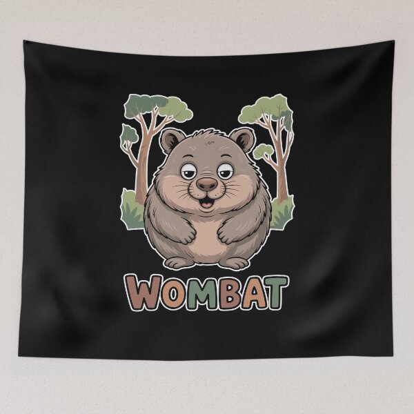 Item preview, Cute Chubby Wombat Cartoon Forest Friend designed and sold by RedCircleArt.