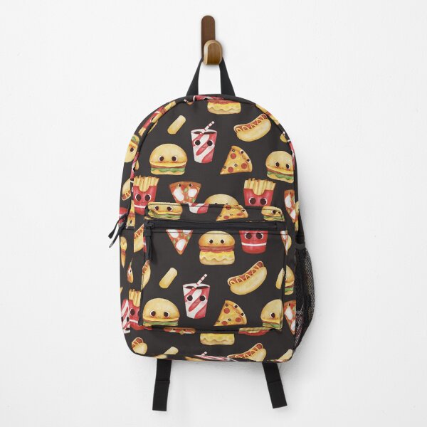 Item preview, Cute Fast Food Pattern – Kawaii Junk Food Faces designed and sold by GoldenAcornArt.