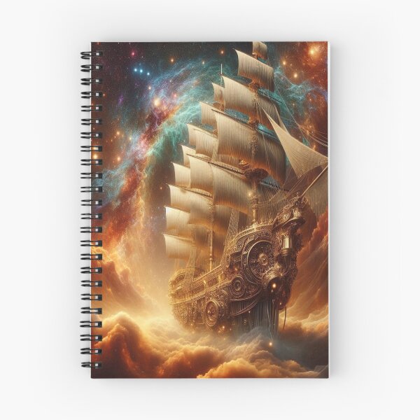 Item preview, Steampunk Starship Voyage – golden sails, cosmic clouds & poetic dreams across the galaxy designed and sold by FotoworldEdel.