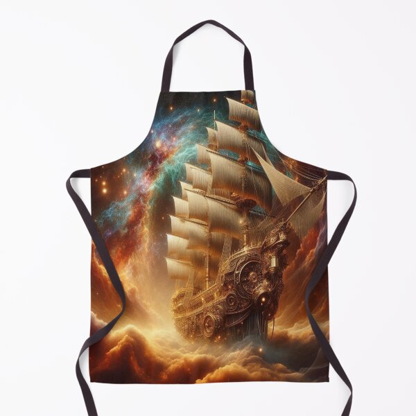 Item preview, Steampunk Starship Voyage – golden sails, cosmic clouds & poetic dreams across the galaxy designed and sold by FotoworldEdel.