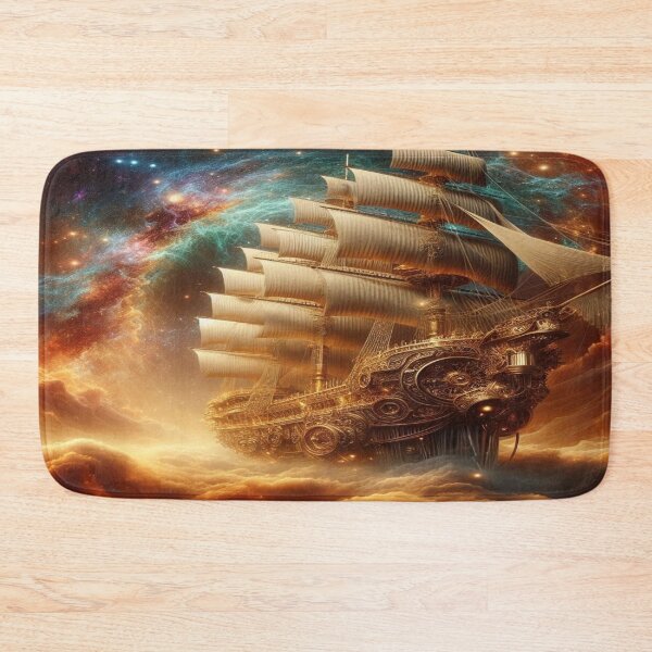 Item preview, Steampunk Starship Voyage – golden sails, cosmic clouds & poetic dreams across the galaxy designed and sold by FotoworldEdel.