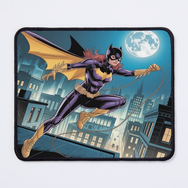 Item preview, Batgirl's Moonlit Grapple: Gotham's Purple Fury in Flight - DC Comics Fan Art designed and sold by Midnight Veil Designs.