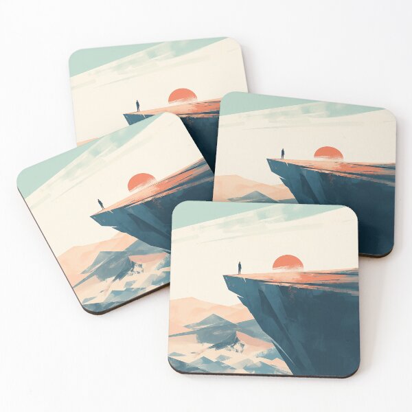 Item preview, Lone Figure on Cliff Sunrise designed and sold by Christian Weiss.