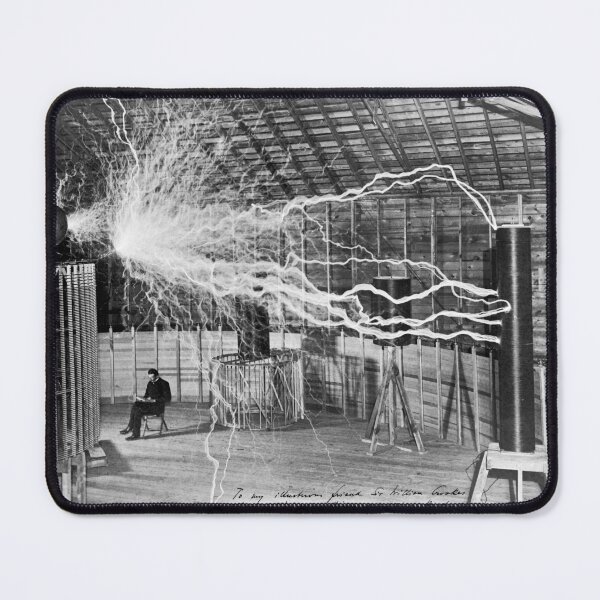 Item preview, Nikola Tesla Sitting With Equipment Writing designed and sold by Duncan-Mac.