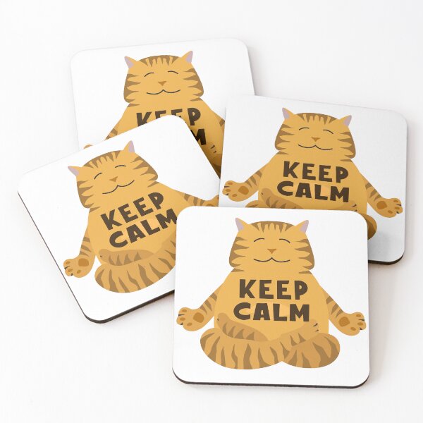Item preview, Keep Calm Yoga Cat – Cute illustration of a meditating cat designed and sold by chanshoping.