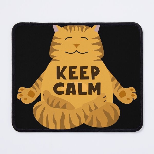 Item preview, Keep Calm Yoga Cat – Cute illustration of a meditating cat designed and sold by chanshoping.